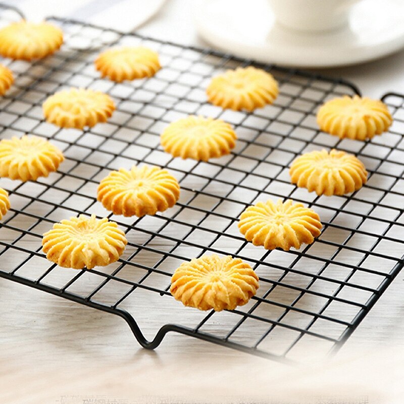 Non-stick kage kølehylde bagestativ kiks kiks brød muffins tørring stativ køligere gitter net trådholder bageware værktøj