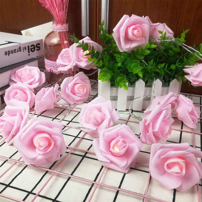 Led Rose Flower Usb String Lights Garland Kerstverlichting Decoratie Kerstboom Licht Voor Valentijn: Pink / 1m-10LED