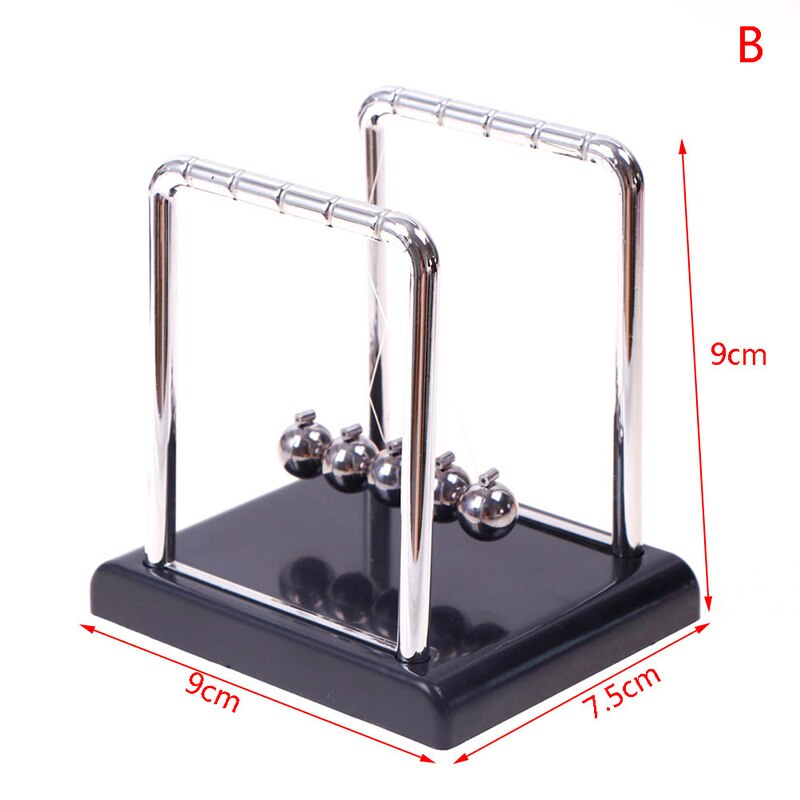 Crafts Newton's Cradle Desk Table Decor Metal Pendulum Ball Newton Ball Physics Science Pendulum Steel Balance Ball: Black