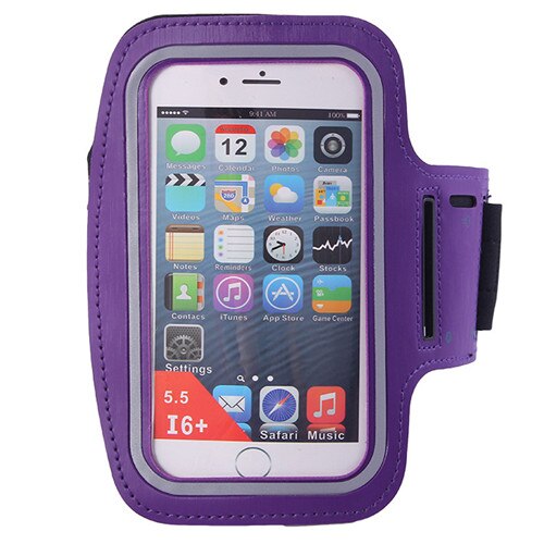 Brassard en cours d'exécution équitation bandes de bras cas sac à main Sport support de téléphone portable pochette ceinture couverture pour IPhone 6: VIOLET
