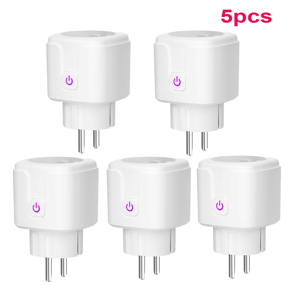 Wifi Smart Socket Smart Home Wifi Wireless plug with Power Monitor Timing Function Alexa Google Home Voice control 16A AC 220V: 5pcs plug
