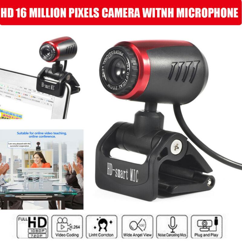 Laptop Camera Built-in Sound-Absorbing Microphone Webcam USB Web Cam Video Call Webcam With Clip for PC Desktop