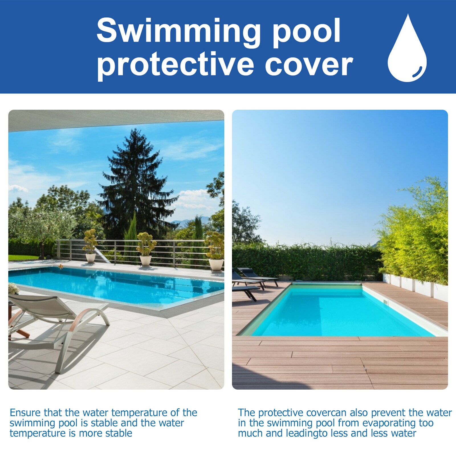 Pool Solar Tarpaulin Thick Solar Film CoverPool Cover Solar Tarpaulin Swimming Pool Protection Cover Heat Insulation Film