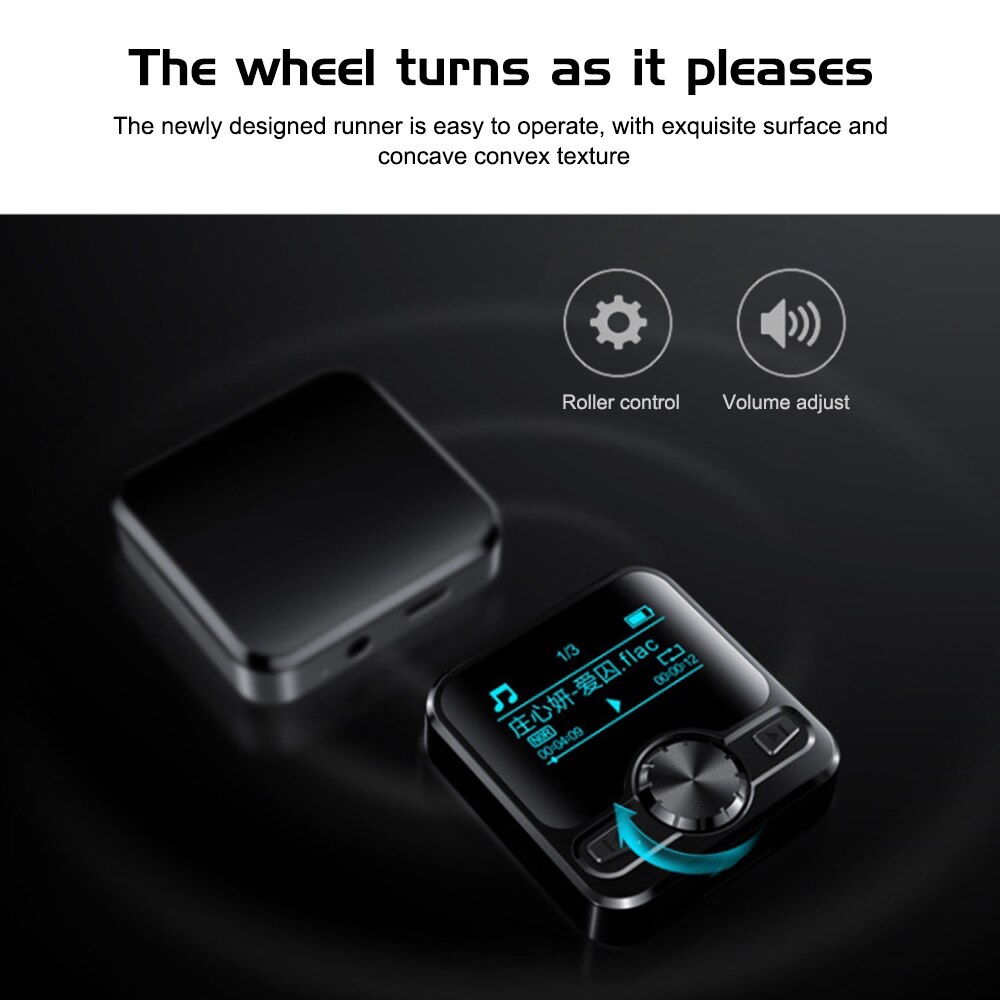 JNN M9 MP3 Player Portable Digital Music Player FM Radio Support BT Function with 3.5mm Headphones Metal Rechargeable Battery