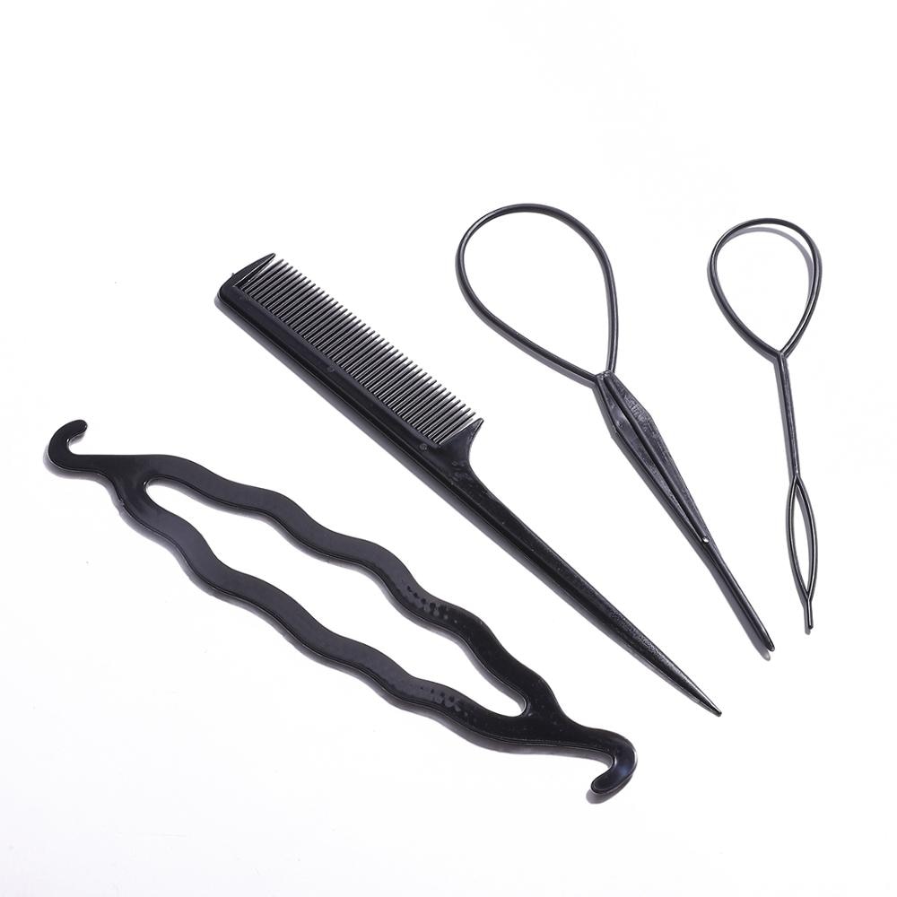 Magic Hair Styling Set Hair Pin Bun Maker Hair Braiding Twist Styling Tool Centipede Braids and Double Hook Plates Tool