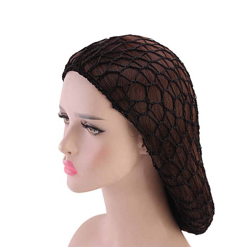 Women Ladies Soft Rayon Snood Hair Net Handmade Crocheted Hair Nets Mesh Breathable Hair Styling Hat Hatnight Cap Cheveux Femme: black