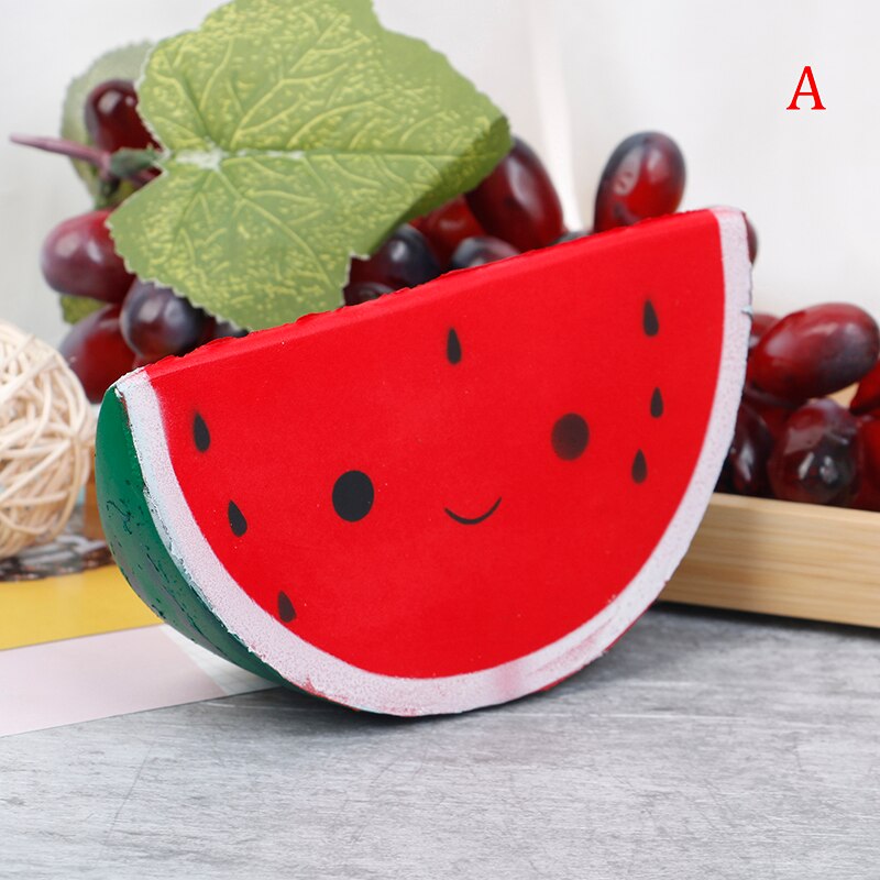 Slow Rebound Simulation Decompression Food Watermelon Cake Squeeze Toy Slow Rising Decompression Toys Funny Children: Red