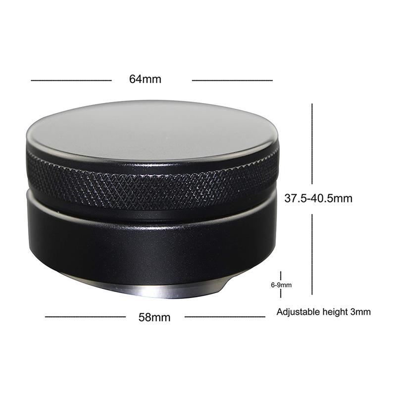 Koffie Distributeur Macarons Roestvrij Staal Koffie Sabotage Koffie Leveler Tool 3 Klavertje Base Palm Espresso Sabotage Zwart 58 MM