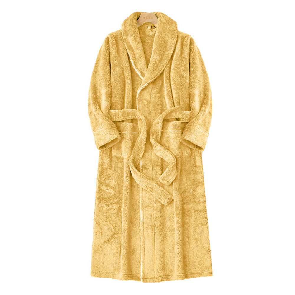 Flanell nattøy høst vinter varm nattkjole morgenkåpe langermet belte korall fløyel loungewear morgenkåpe: M / Svart