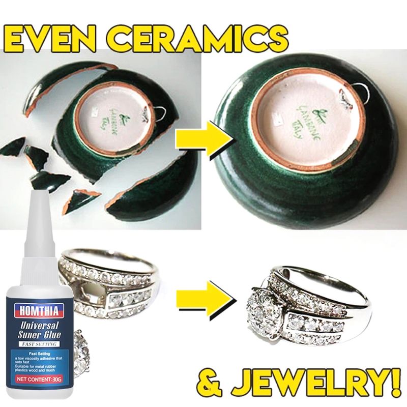 30ml yleiskäyttöistä superliimaa vahvaa muoviliimaa hartsikeraamisen lasimetallin korjaamiseen