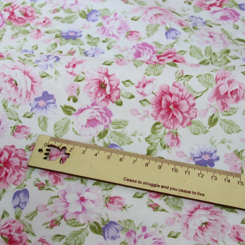 Tissu de coton style rose violet 160CM * 50CM | Fleurs roses violettes, tissu à fleurs à rayures, tissu bownot pour bricolage, literie pour enfant, patchwork, décor à main: big flower