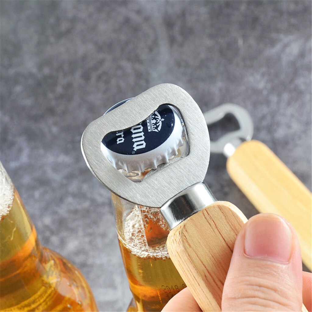 Rubber Handvat Rvs Bier Flesopener Multifunctionele Soda Flesopener Brand Draagbare Duurzaam Flesopener