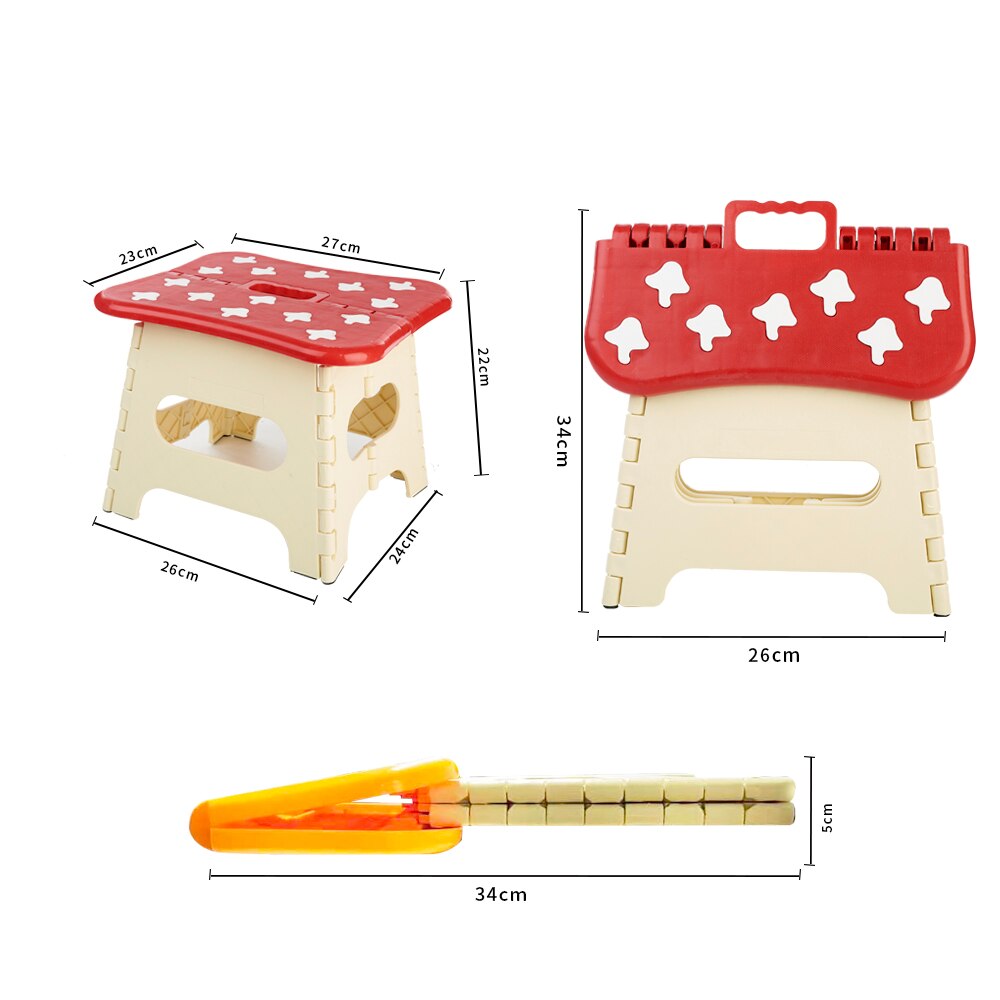 Sedia per bambini Sveglio di Plastica Portatile Sgabelli Addensare Passo bambino Pieghevole Sgabello di Plastica Pieghevole Sedie Bambini Sgabelli Giallo Arancione