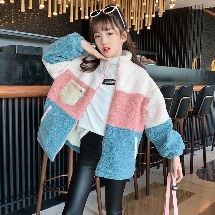 Top in lana Cashmere per ragazze inverno nuovi arrivi misto lana calda bambini giacca lunga in pile addensato abbigliamento per bambini capispalla 4-14 anni