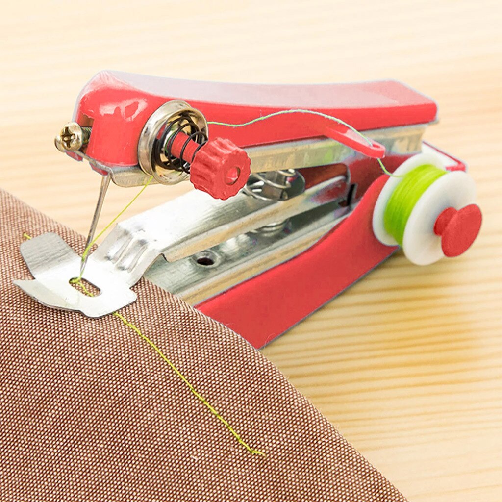 Manual de operación Simple pequeño de costura Manual máquina portátil Mini máquina de coser en casa de bordado de costura Manual Herramienta # P