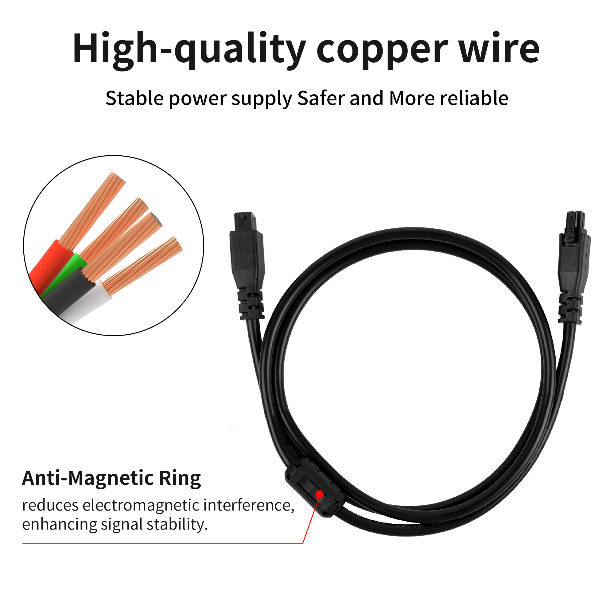 Para Anycubic kobra 3 Combo Cable de datos de 4 pines Cable de extensión ACE Pro 1M 2M con anillo magnético para impresora 3D Kobra 3/Max/S1/S1C