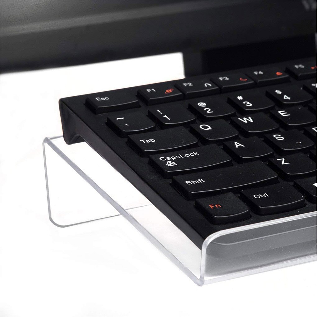 1PC Tilted Computer Keyboard Holder Home Office Ergonomic Transparent Acrylic Keyboard Stand