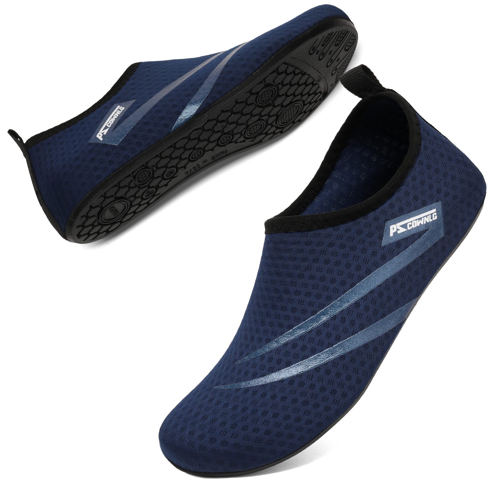 Nisex água antiderrapante tênis natação mergulho meias verão aqua praia sandália sapato plano à beira-mar chinelo para homens: Azul / 44 2/3