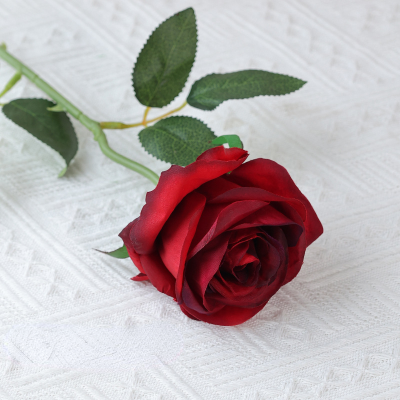 Kunstmatige Rose Takken Zijden Nep Bloemen Bruiloft Fotografie Boeket Thuis Woonkamer Tuin Rood Geel Zwarte Rozen Decoratie: Light Grey