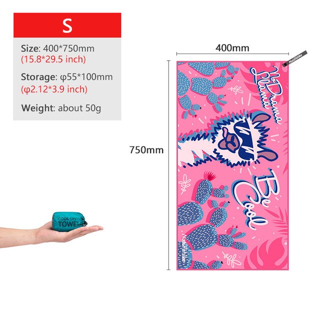 Naturehike Quick Dry Compact Towels Swimming Towel Portable Travel Bath Towel Camping Face Towel Gym Fitness Towel: Pink S