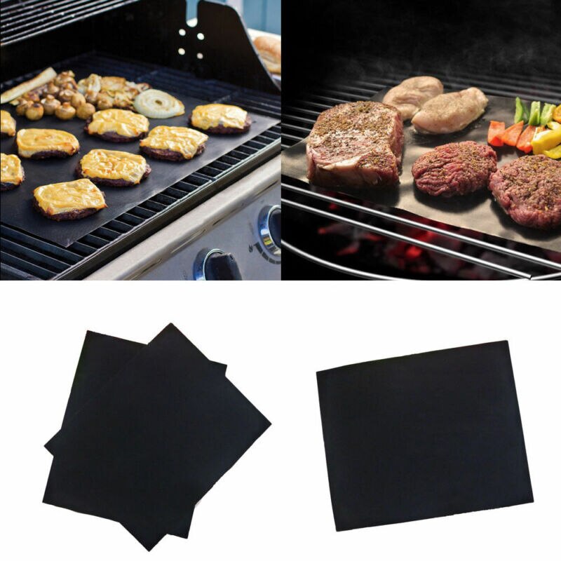 Non-stick Chef Grill Bake Mats BBQ Pad Tool Reusable Copper Camping Hiking Home Outdoor 40 * 33cm For Party Grill Mat Tool