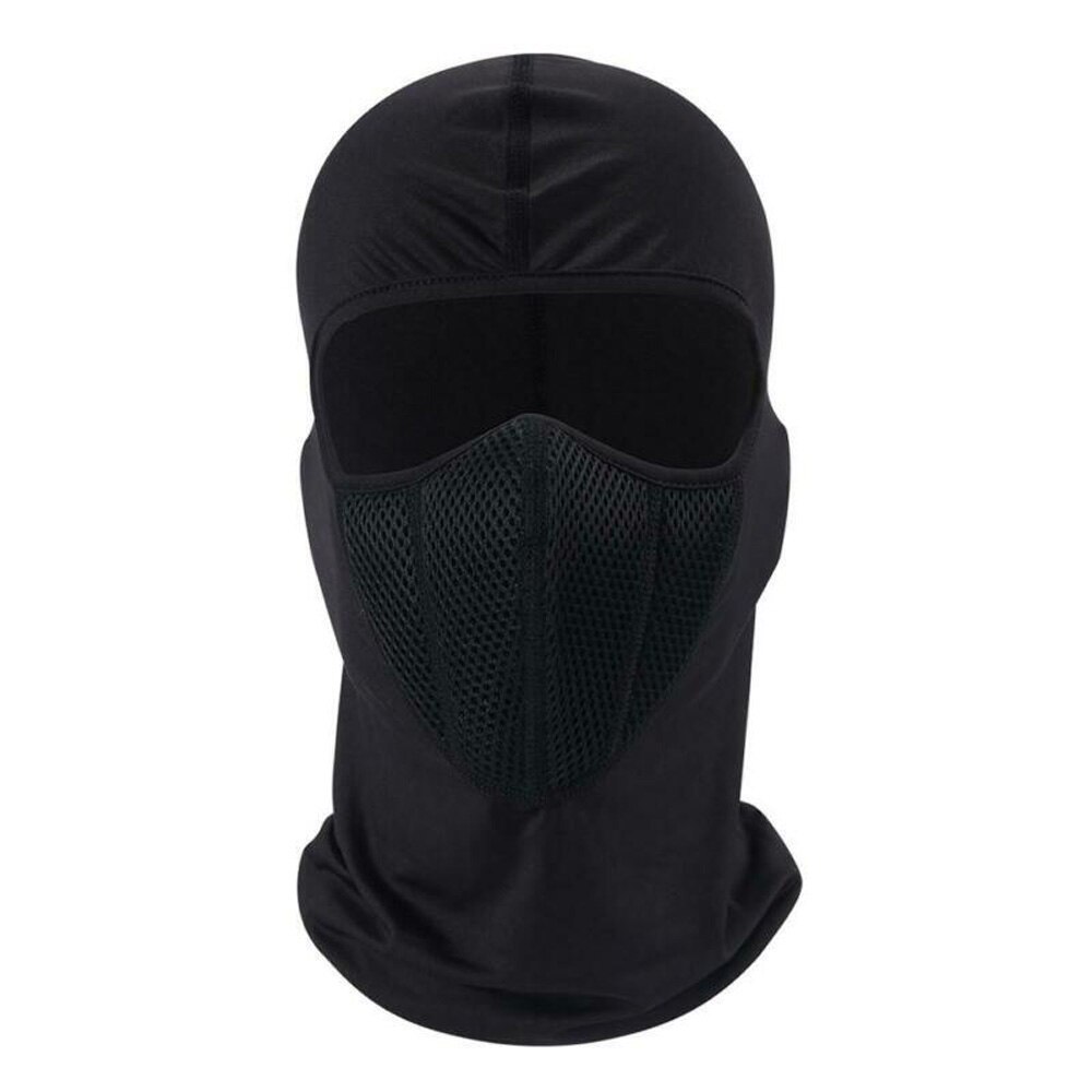 1Pc Ski Gezichtsmasker Motorcycle Cycling Bivakmuts Sjaal Hoed Protector Cover Gezichtsmasker Katoen Mesh Materiaal: Black