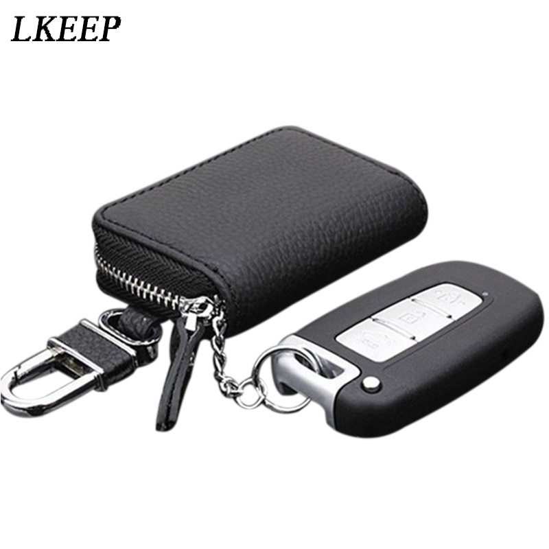 PU Leather Car Key Wallets Men Key Holder Housekeeper Keys Organizer Keychain Cover Zipper Key Case Bag