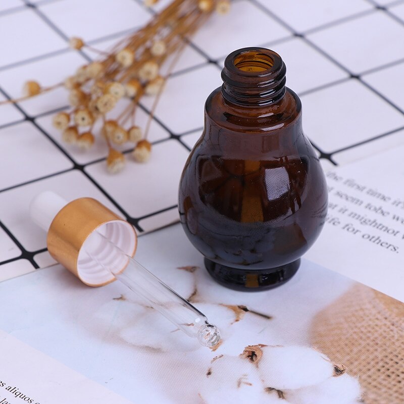 1PC Glass Refillable Container 10/20/30ml Amber Glass Dropper Bottle Essential Oil Perfume Bottles Empty Bottle