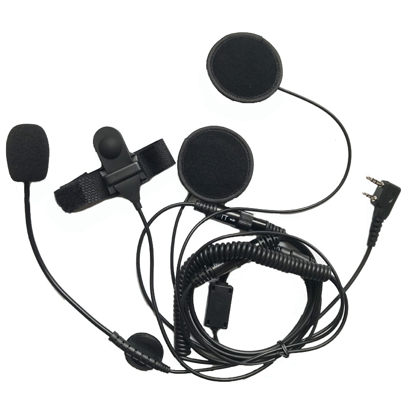 Full Face Helmet Motorcycle Motorbike Headset Earpiece with Boom Mic For Kenwood Baofeng Radio UV5R BF-888S 666 777