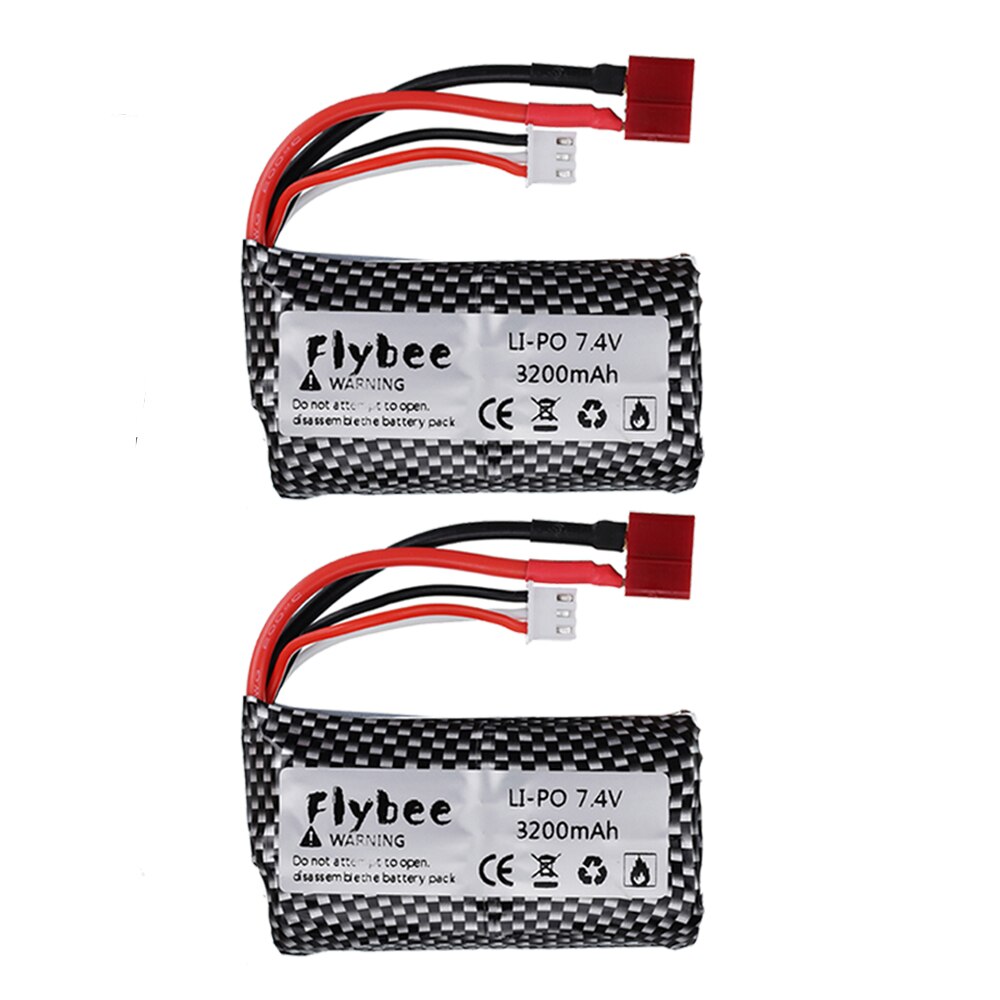 7.4V 3200mAh 2S Lipo Battery For Wltoys 144001 A959-B A969-B A979-B K929-B 12428 12423 10428 Q39 battery for RC cars toys parts: 2pcs