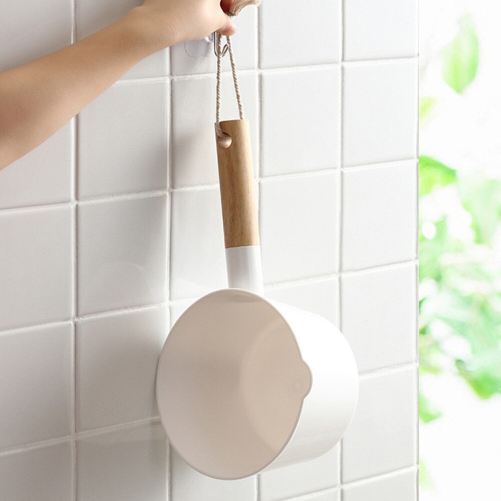 Alerón de agua con mango largo de madera para cocina, cuchara para agua blanca, accesorios para el hogar