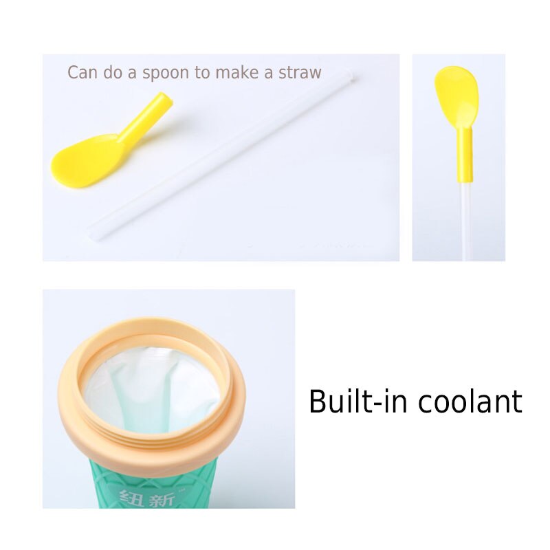 de doble capa de helado de fabricación DIY hecho en casa de refrigeración rápida de helado taza de batido D6