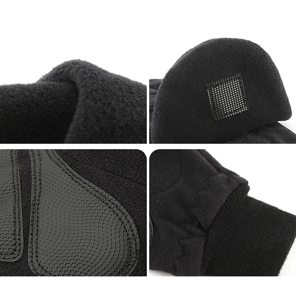 1Pair Fleece Convertible Flip Mittens for Men Women Outdoor Photography Fishing Fingerless Touchscreen Gloves