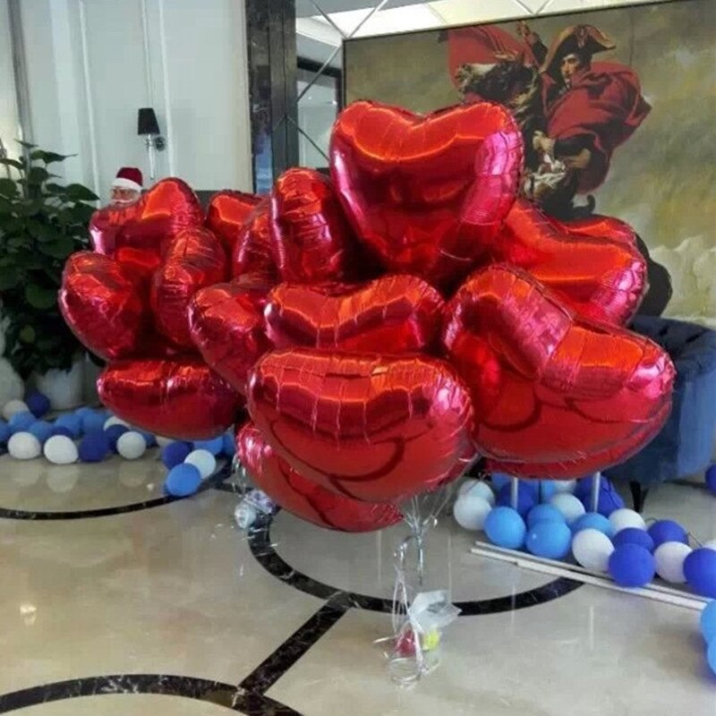 36 tommer 10 stk hjerte kjærlighet ballonger oppblåsbar folie ballong bryllup valentin dag dekorasjoner helium ballong jeg elsker deg globos
