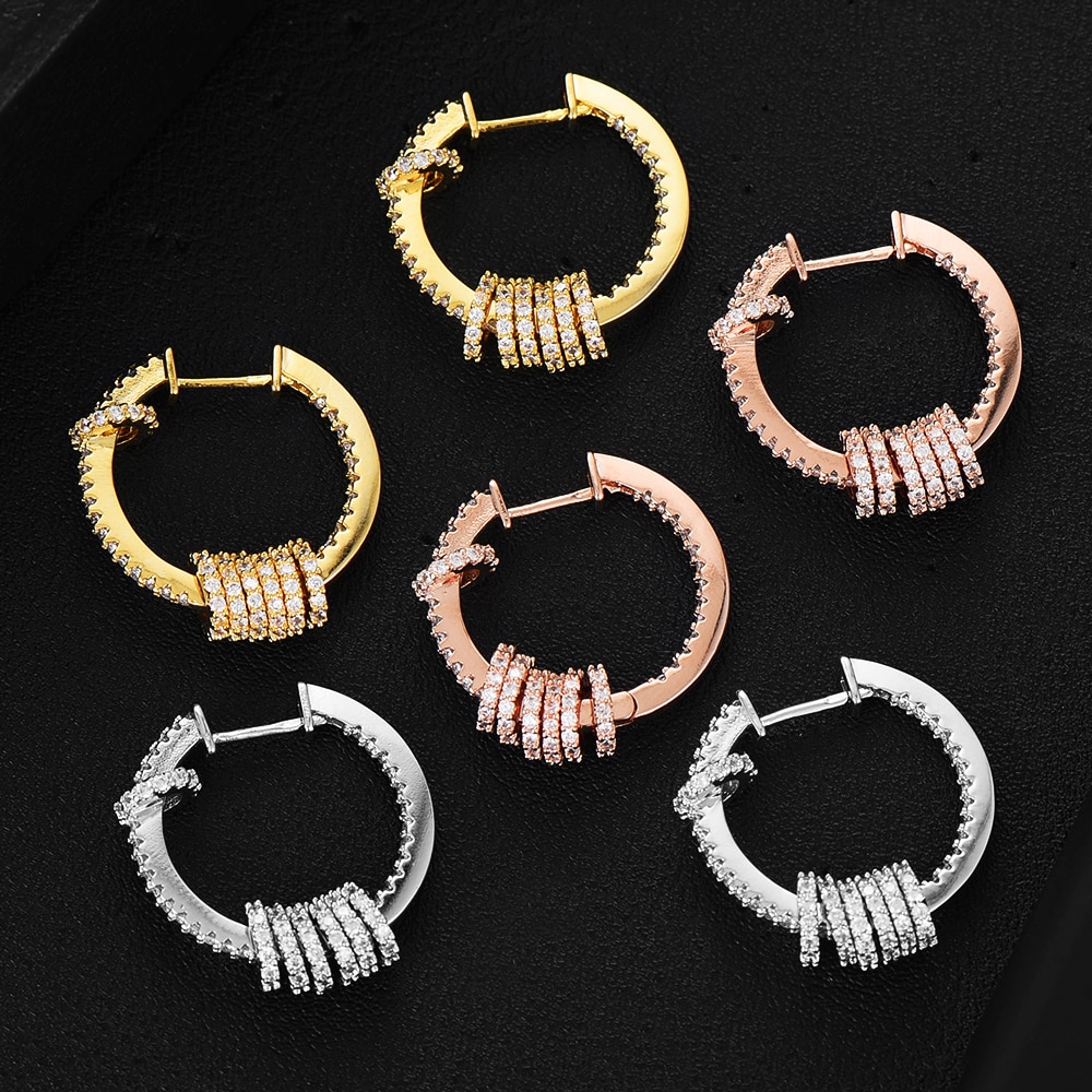 Godki Zirconia Manchet Oorbellen Huggie Hoop Oorbellen Voor Vrouwen Wedding Diafragma Dubai Bridal Earring Pulseras Mujer Moda