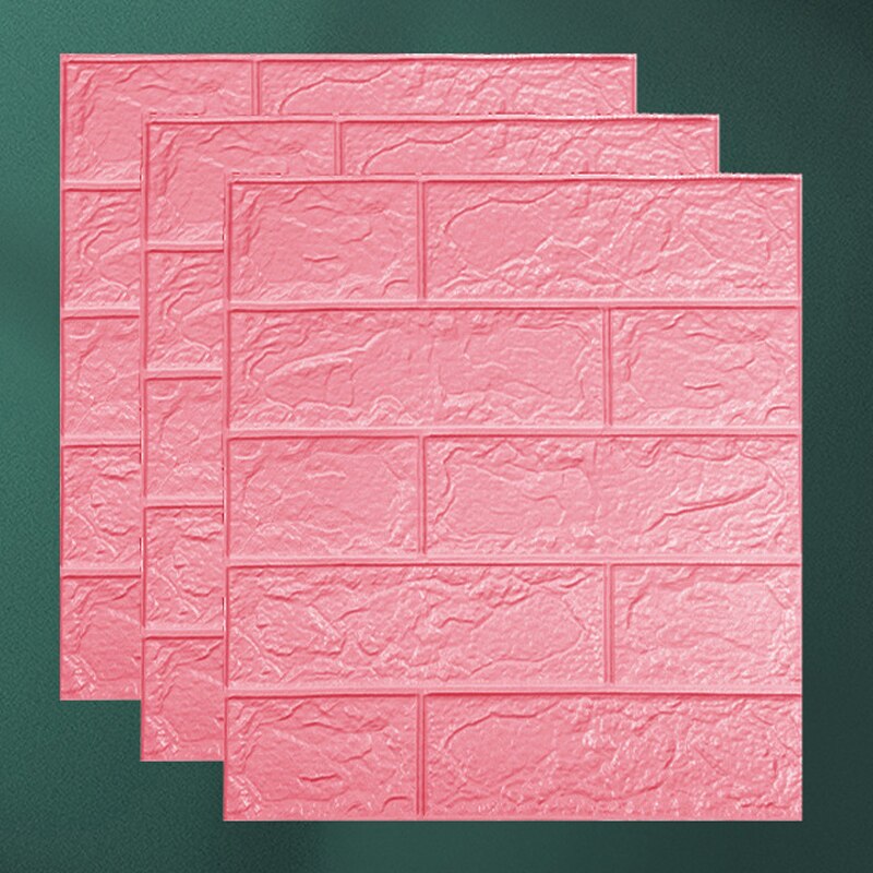 15/30pcs 3D Brick Wall Sticker Self-Adhesive DIY Waterproof Foam Wallpaper For Room Kitchen Roof Ceiling Background Wall Decals: pink / 35x38.5cmx15pcs