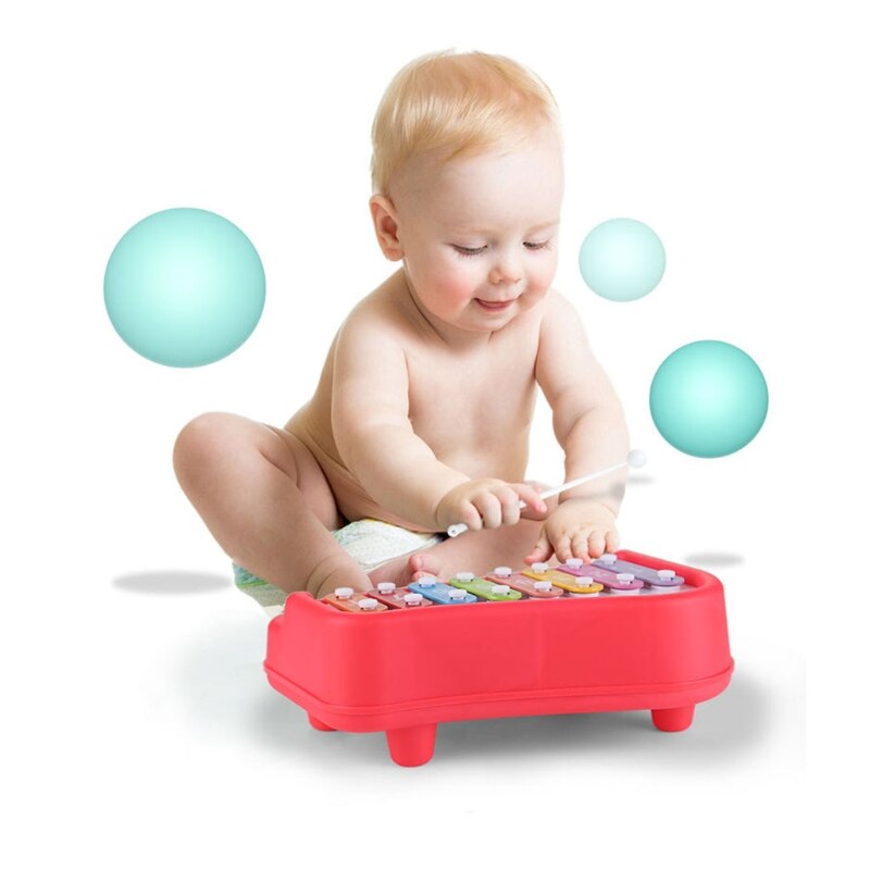 2 In 1 Baby Piano Xylofoon Met 8 Veelkleurige Toetsenbord Voorschoolse Educatief Musical Learning Instrument Speelgoed Voor