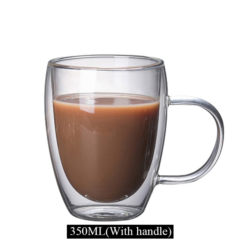 80-650ml podwójna ściana szklany kubek odporny na herbatę kufel do piwa kawa mleko sok z cytryny kubek Drinkware Lover filiżanki do kawy prezent kreatywność: A 350ML