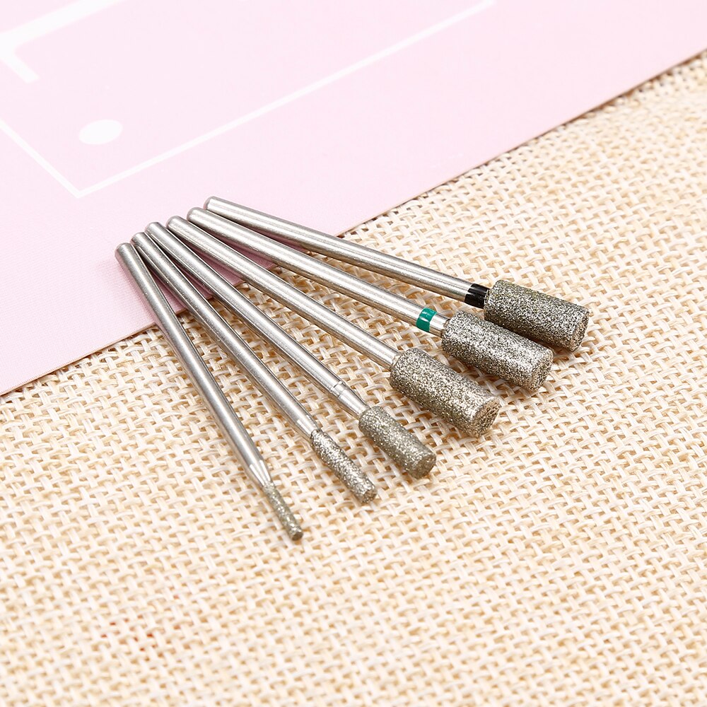 Profesjonalna diamentowa głowica szlifierska końcówka robić paznokci nefrytowa rzeźba zadziory kamień metal 2.34mm cholewka wiertła zestaw robić manicure TSLM2