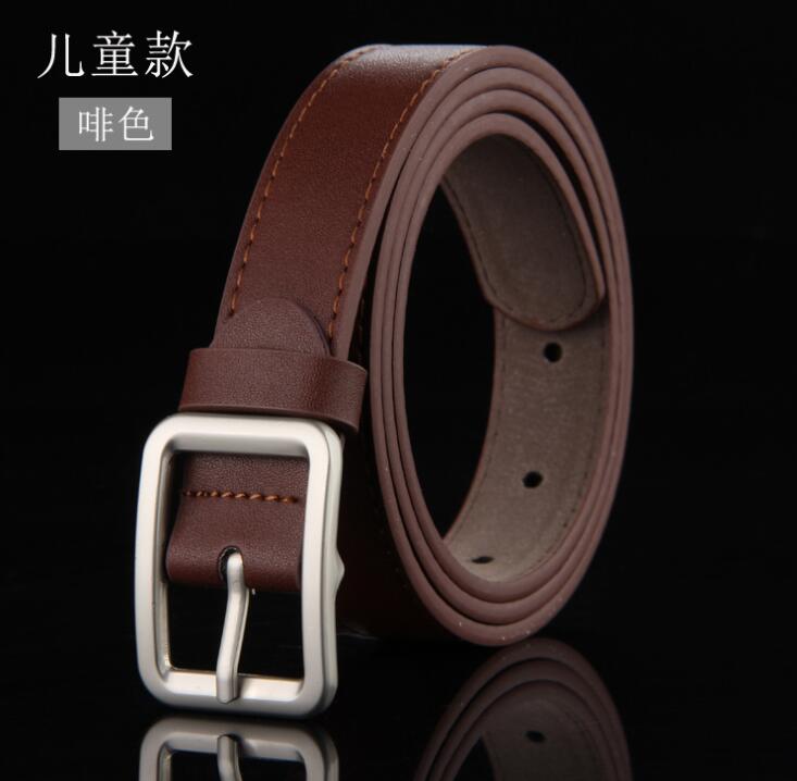 good qaulity pin buckle belt for student school boys waist straps teens girls belts for jeans pants trousers 6 colors 90 105 cm: Brown / 100cm