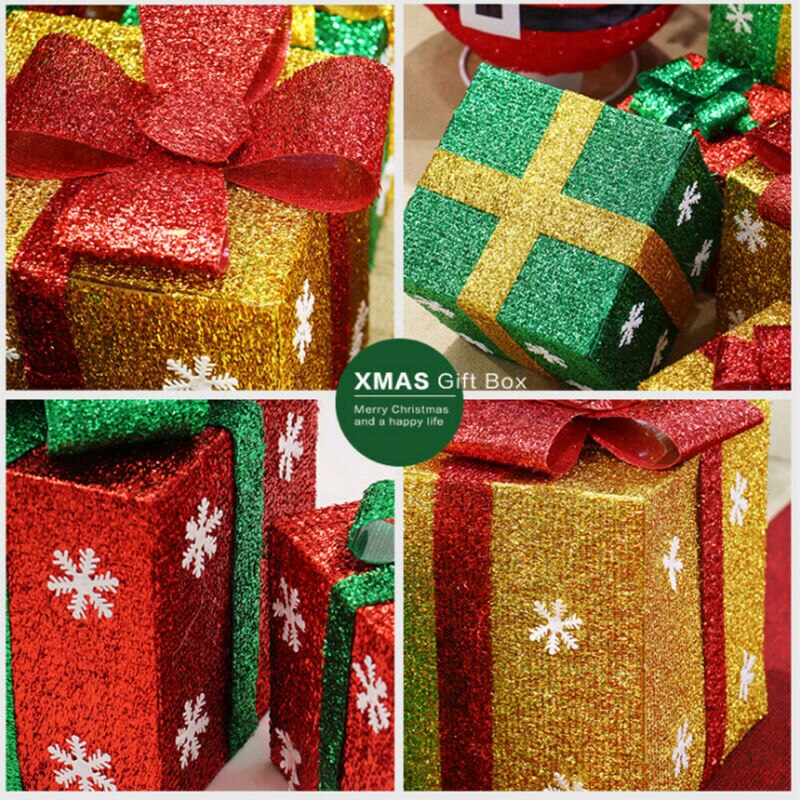 Christmas Eve Box Large Xmas Wrapping Boxes Red Ribbon Lids