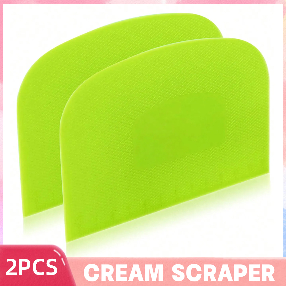 2 Stuks Cake Deeg Schraper Kom Voedselveilige Plastic Deeg Cutter Flexibele Bank Multifunctionele Voedsel Scrappers Voor Brood Deeg