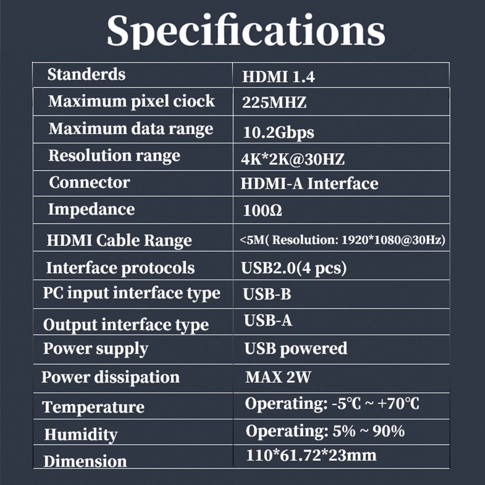 PWAY KVM switch HDMI cable supports USB 2.0 vga splitter box for USB Key keyboard mouse monitor adapter USB printer switch