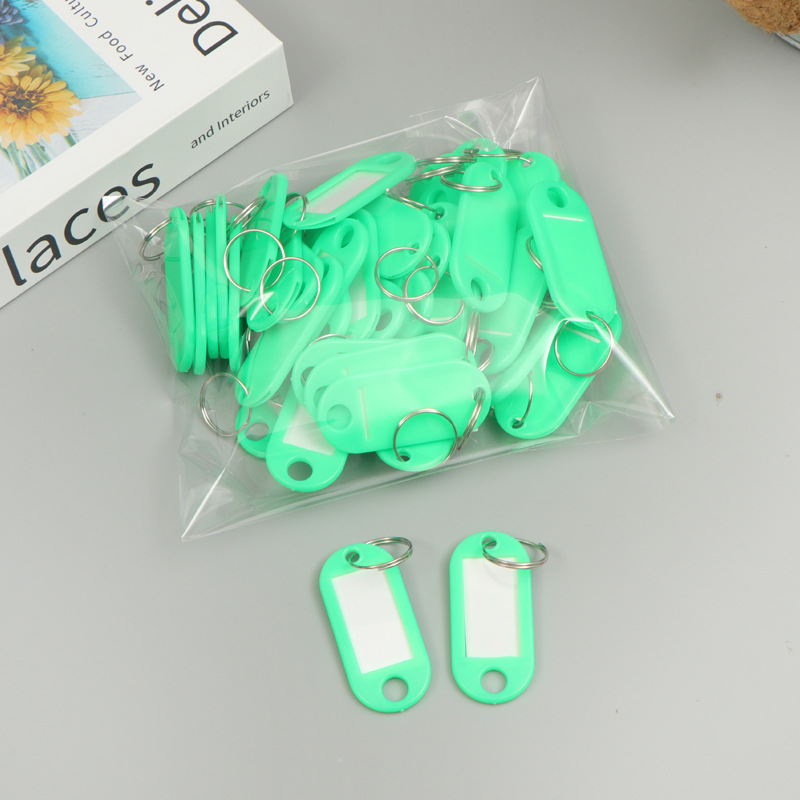 10-50 stks/partij Sterke Plastic Sleutel Tags met Split Ring Label Venster voor DIY Sleutelhanger Kit Genummerde Naam bagage Bagage Tags: 6 cm / Paars