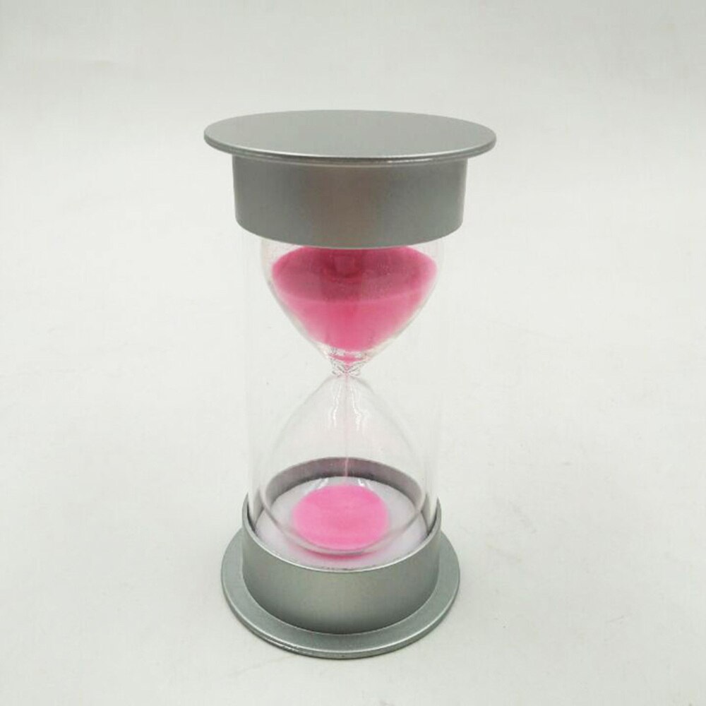 Simple Cylinder Sand Hourglass 30 Minutes Sand Timer Sandglass Hourglass (Silver and Blue)