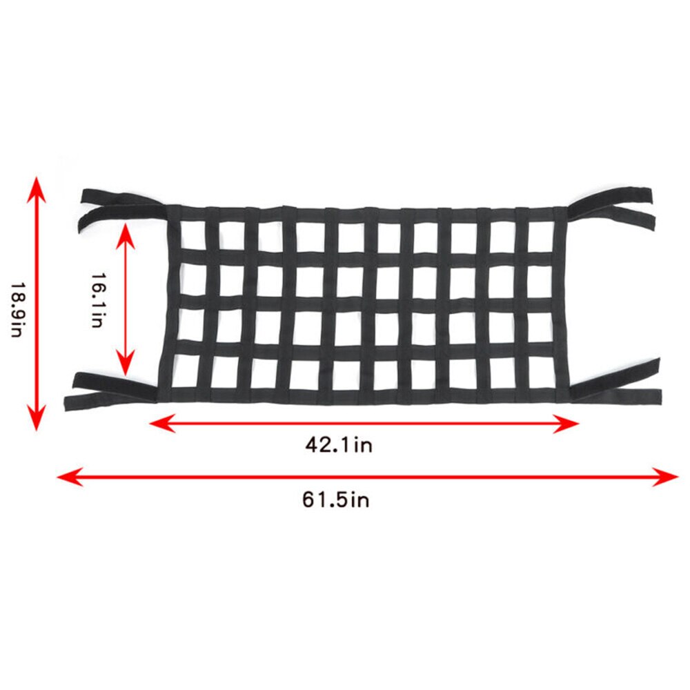 Auto techo hamaca coche para Jeep Wrangler YJ TJ JK JL 61,5 \ "x 19 \" ABS negro neto
