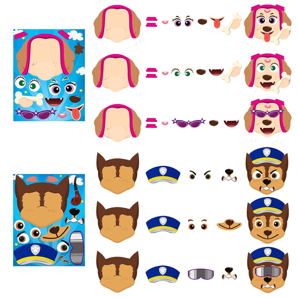 40pcs Dog Make-a-face Stickers Sheets, Make Your Own Dog Stickers Fun Craft Project for Kids Party Favor, Class Reward