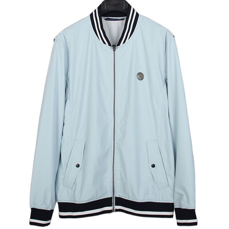 Chaqueta de Golf impermeable para hombre, cortavientos con cremallera completa, ligera, para primavera: Asian Size L