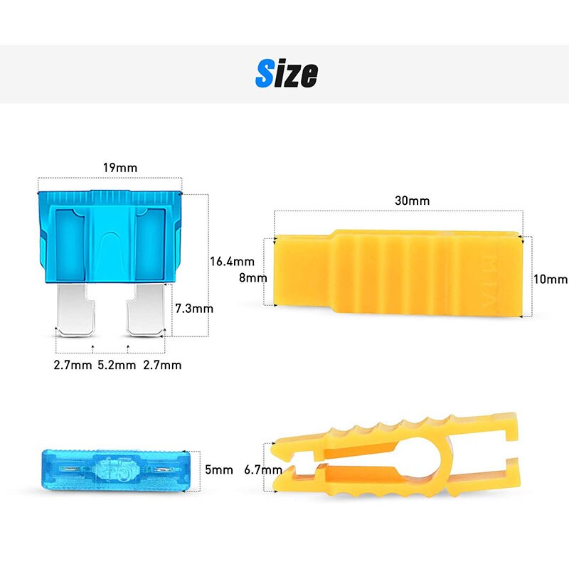 120Pcs Profiel Mini Kleine Size Blade Auto Fuse Assortiment Set Voor Auto Truck 5/10/15/20/25/30A Zekering Met Plastic Doos
