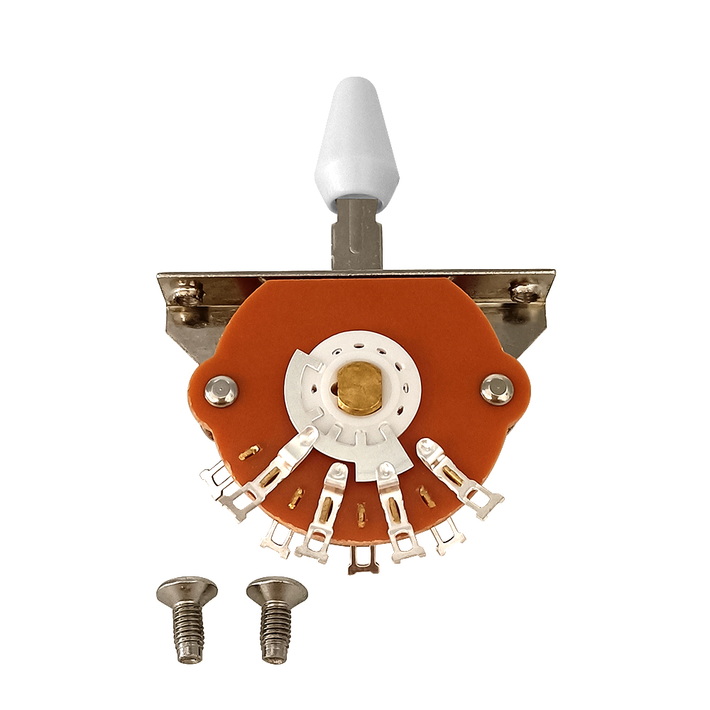 3- vejs 4- vejs 5- vejs elektrisk guitar-switch metal plastik 1 stk. tip-switch med skruer elektrisk guitartilbehør: Hvid